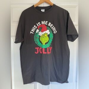 Men’s Grinch L black This is me being jolly Christmas Holiday T Shirt  NWOT
